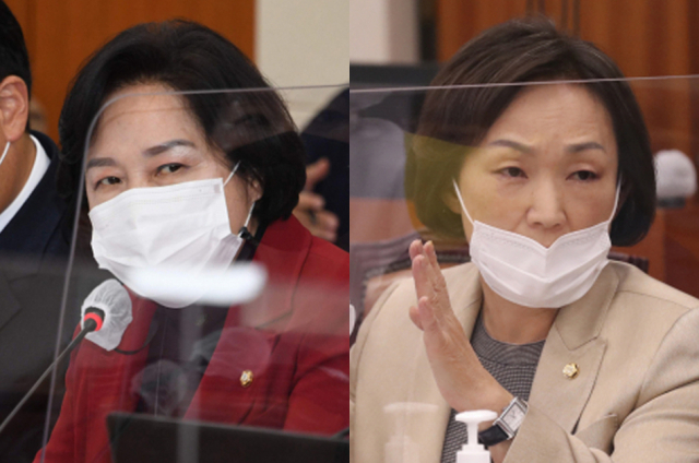 조명희 의원(왼쪽)과 한무경 의원