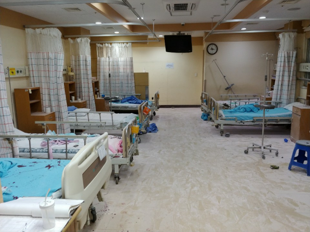 불이난 김천제일병원 내부 모습. 김천소방서 제공