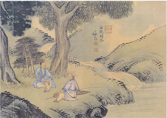 비단에 채색, 23.5×33㎝, 간송미술문화재단 소장