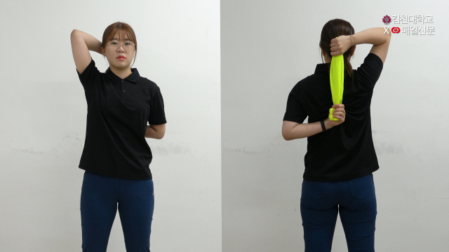 밴드 당기기(외회전, 내회전) 예시