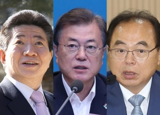 故(고) 노무현 전 대통령, 문재인 대통령, 오거돈 전 부산시장. 연합뉴스
