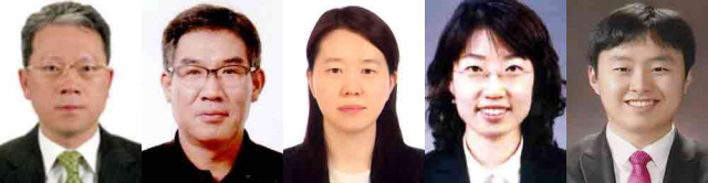 (왼쪽부터) 강동명 부장판사, 김형태 부장판사, 위지현 부장판사, 정세영 부장판사, 함병훈 판사