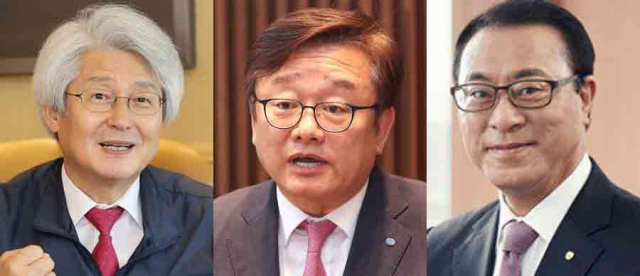 (왼쪽부터) 김태오 현 DGB금융지주 회장, 임성훈 DGB대구은행장, 유구현 전 우리카드 대표이사