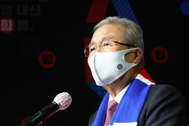 국민의힘 김종인 비상대책위원장이 6일 오후 서울 영등포구 KNK디지털타워에서 열린 