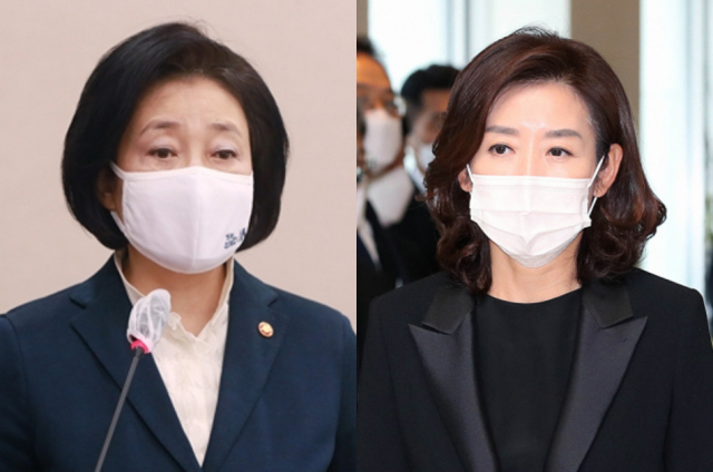 박영선 중소벤처기업 장관(왼쪽), 국민의힘 나경원 전 의원.