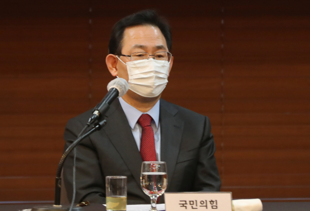 국민의힘 주호영 원내대표가 10일 오전 서울 종로구 한국프레스센터에서 열린