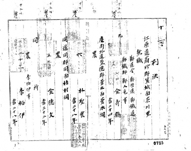 경상북도독립운동기념관이 올 해 추가 서훈을 받은 독립유공자 4명을 공개했다. 사진은 독립유공자 판결문. 독립운동기념관 제공