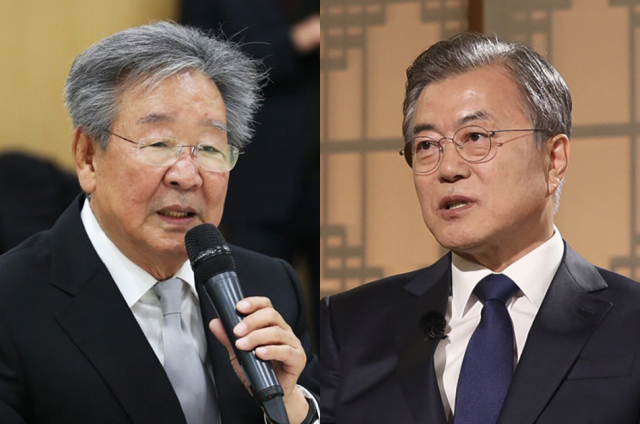 국민 원로 배우 최불암 선생(왼쪽)과 문재인 대통령