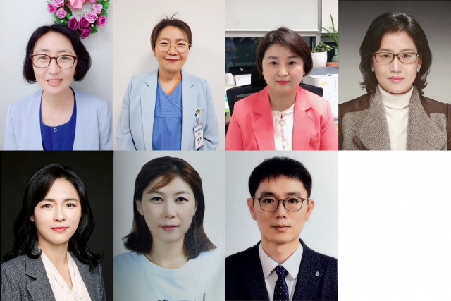 첫줄 왼쪽부터 김혜실 군산의료원 수간호사, 강성숙 분당차병원 수간호사, 박희 인천시의료원 수간호사, 배은희 경북대학병원 수간호사, 둘째줄 왼쪽부터 이향란 제주대병원 감염관리팀장, 추민정 상주적십자병원 간호사, 유정록 자원봉사 간호사. 포스코 제공