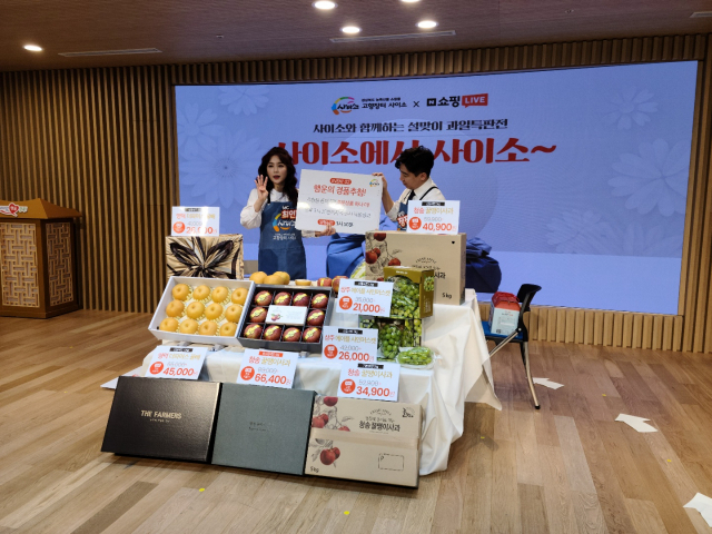 지난 3일 진행된 설 맞이 경북 농산물 네이버 라이브커머스 특판전에는 1만5천여 명 시청자가 몰려 사과 400박스, 배 100박스, 샤인머스캣 100박스가 완판됐다. 경북도 제공