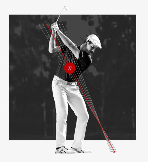 PGA 대회에서 입증된 브라이슨 디샘보가 사용하는 원랭스 아이언의 메카니즘을 소개하는 이미지. 코브라 골프 캡처