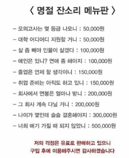 코로나19 이전 명절이면 인터넷 커뮤니티에 