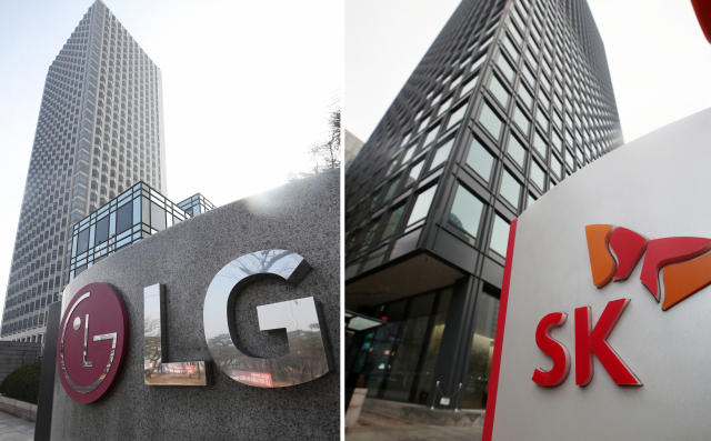 서울 LG와 SK 본사 건물 모습. 연합뉴스