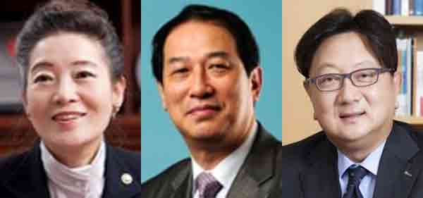 (왼쪽부터) 유영숙 사외이사 후보, 권태균 사외이사 후보, 정창화 사내이사 후보