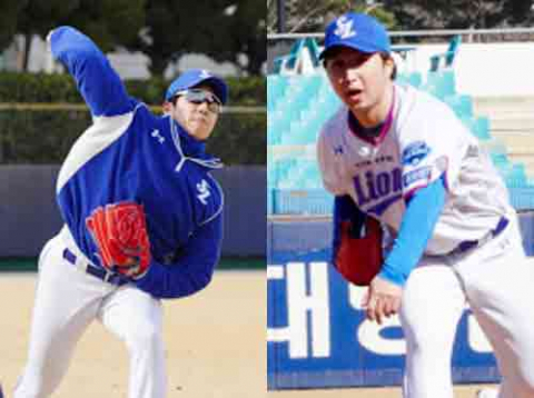 (왼쪽부터) 원태인, 최채흥. 삼성라이온즈 제공