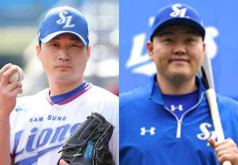 (왼쪽부터) 오승환, 오재일. 삼성라이온즈 제공