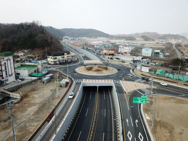 국도4호선 칠곡 약목 관호오거리 교차로 전경. 대구국토관리사무소 제공