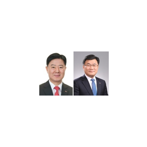 안감찬 신임 부산은행장(왼쪽)과 최홍영 경남은행장