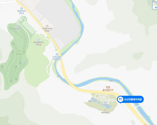 조선전통돼지국밥 위치. 네이버맵 캡쳐
