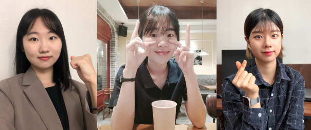 일본 IT기업에 합격해 오는 4~5월 입사를 앞둔 영진전문대 출신 이혜진(라쿠텐), 박수진(아센도), 김주은(KCME) 씨(왼쪽부터). 영진전문대 제공