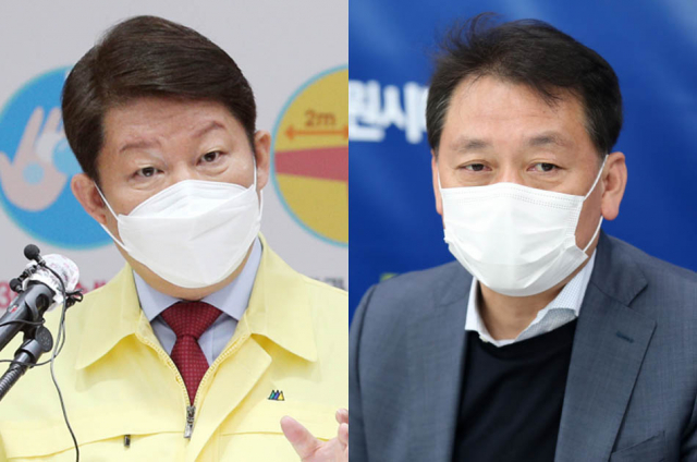 권영진 대구시장, 더불어민주당 이광재 의원. 매일신문DB