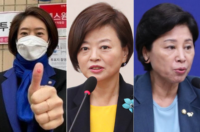 (왼쪽부터) 고민정, 진선미, 남인순 의원. 연합뉴스
