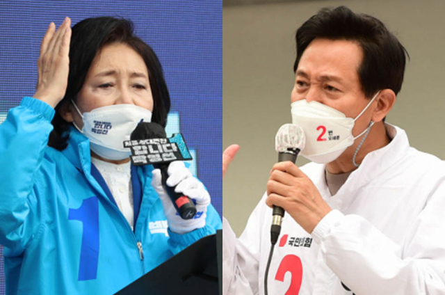 4.7 서울시장 보궐선거 박영선 민주당 후보와 오세훈 국민의힘 후보. 매일신문DB