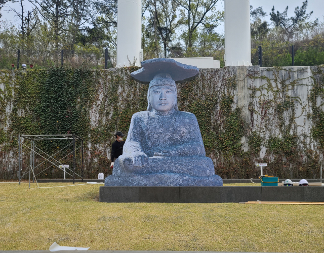대구삼성라이온즈파크 외야 잔디석에 설치된 오승환 300세이브 달성을 기원하는 