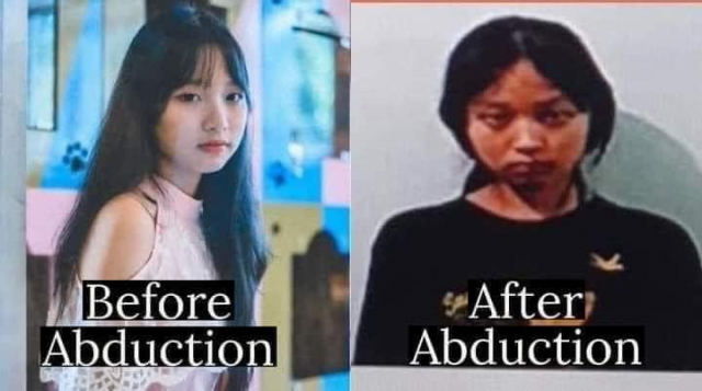 우먼피스네트워크가 트위터를 통해 공개한 시위 참가 미얀마 여성의 고문 전과 후 사진. 우먼피스네트워크 트위터