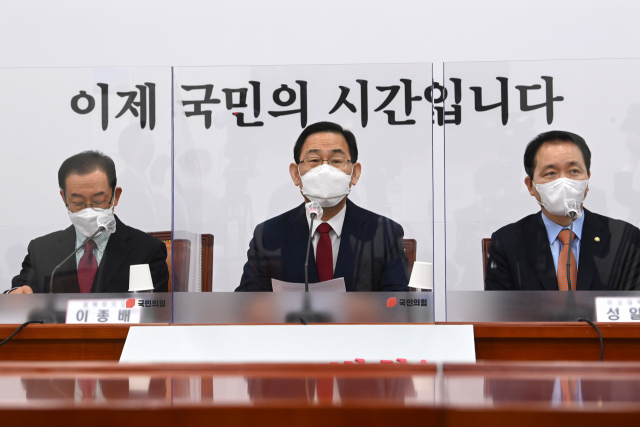 국민의힘 주호영 당 대표 권한대행 이 26일 서울 여의도 국회에서 열린 비상대책위원회의에서 발언하고 있다. 연합뉴스