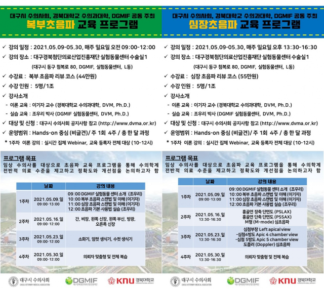 대구첨복재단이 5월부터 진행하는 수의사 대상 초음파 교육 프로그램. 대구첨복재단 제공