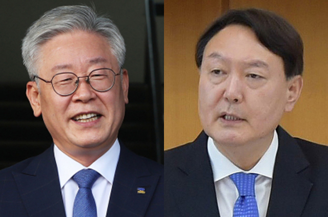 이재명 경기지사, 윤석열 전 검찰총장. 연합뉴스