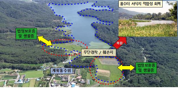 임하댐 저수구역 생태계 복원사업 계획. 환경부 제공