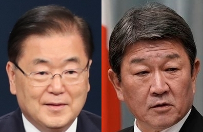 정의용, 모테기. 연합뉴스