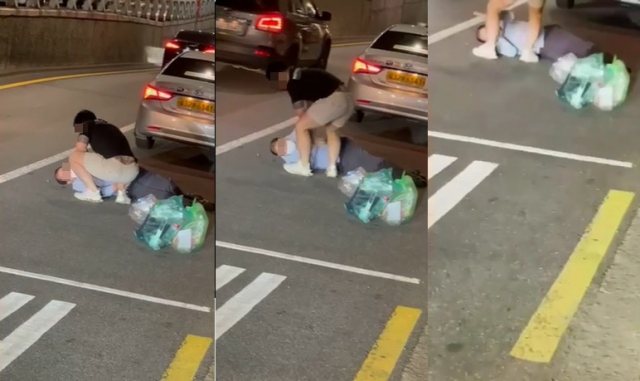택시기사를 폭행하고 있는 20대 남성을 찍은 영상. 온라인커뮤니티.