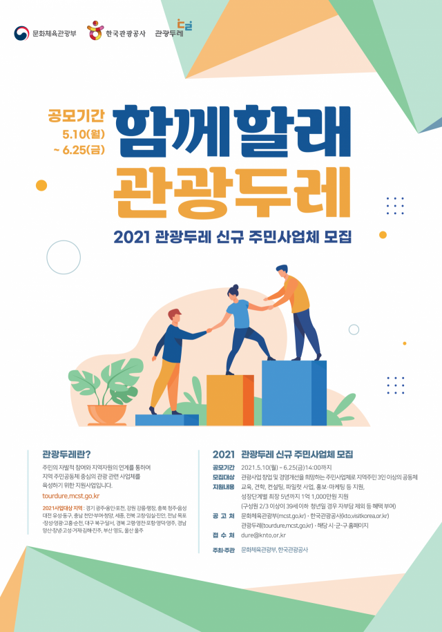 2021 관광두레 신규 주민사업체 모집 포스터. 문체부 제공