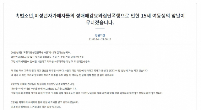 청와대 국민청원 갈무리.