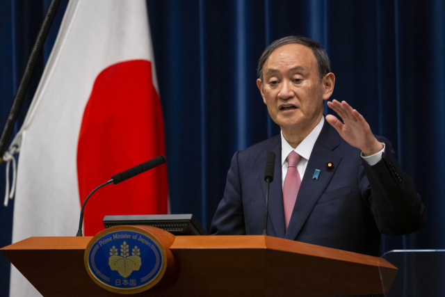 스가 요시히데 일본 총리. 자료사진. 연합뉴스