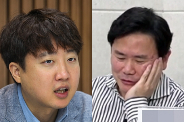 이준석 국민의힘 전 최고의원, 개그맨 강성범. 연합뉴스