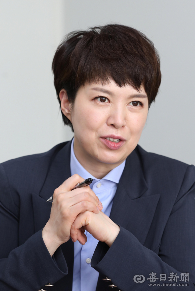 국민의힘 당대표 출마를 선언한 김은혜 국회의원이 23일 오후 매일신문과 인터뷰를 하고 있다. 정운철 기자 woon@imaeil.com