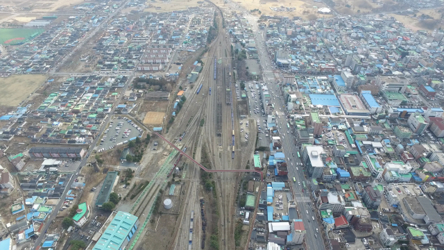 경주역 일대 항공사진. 경주시 제공