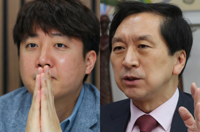 이준석 국민의힘 전 최고위원, 김기현 국민의힘 대표 권한대행 겸 원내대표. 연합뉴스