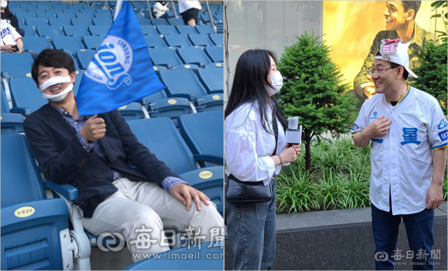 이준석 전 최고위원이 28일 대구 삼성라이온즈파크를 찾아 야구 경기를 관람했다. 이 전 최고위원 제공(사진 왼쪽), 주호영 전 원내대표가 28일 동성로를 찾아 청년들을 만나는 모습. 주 전 원내대표 측 제공