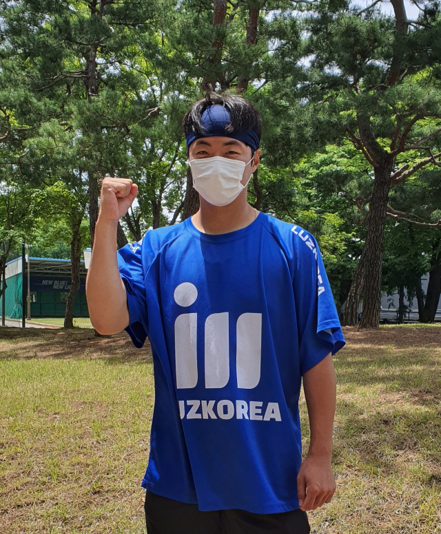 삼성라이온즈 파이어볼러 김윤수가 경산볼파크에서 훈련 근황을 알리며 각오를 다지고 있다. 김우정 기자