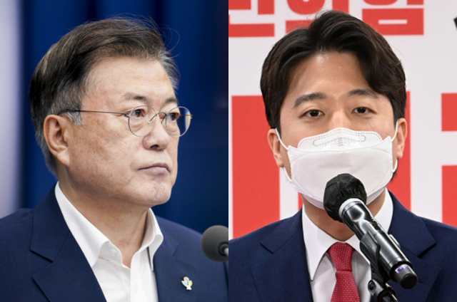 문재인 대통령, 이준석 국민의힘 대표. 연합뉴스