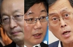백운규 전 산업통상자원부 장관, 채희봉 전 청와대 산업정책비서관(현 한국가스공사 사장), 정재훈 한국수력원자력 사장. 연합뉴스