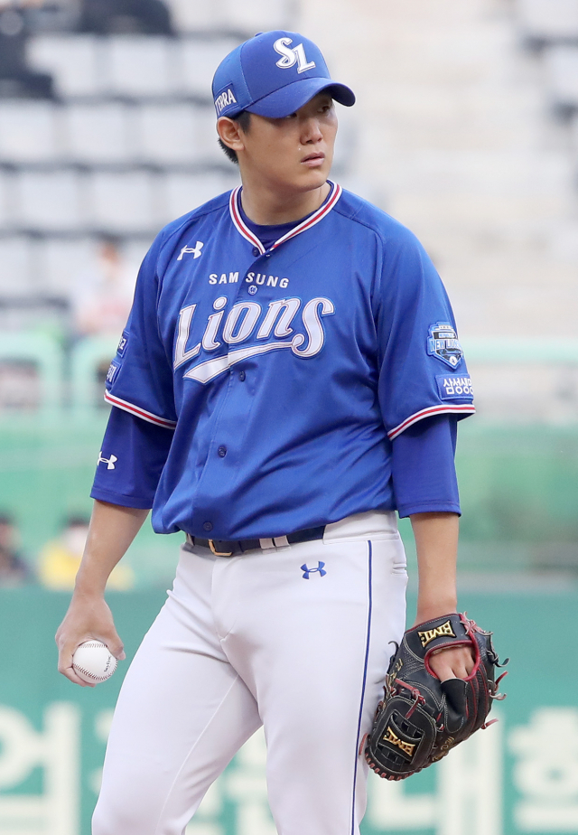 삼성라이온즈 김대우가 1일 인천SSG랜더스필드에서 열린 SSG전에서 삼성 선발로 마운드에 올라 역투했다. 삼성라이온즈 제공