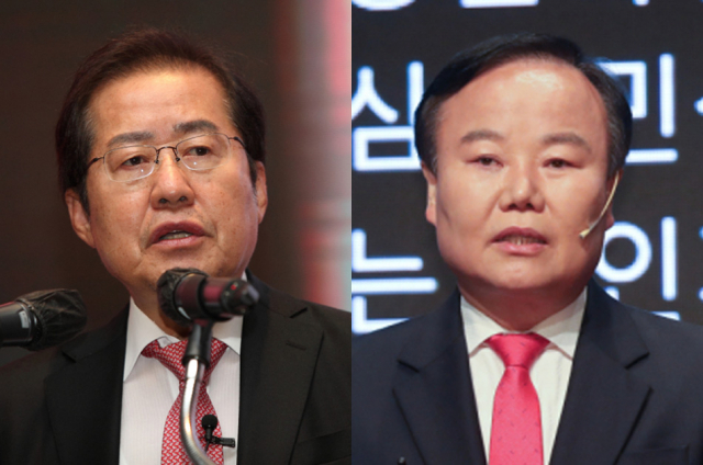 국민의힘 홍준표 의원, 김재원 최고위원. 연합뉴스