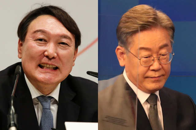 윤석열 전 검찰총장, 이재명 경기도지사. 연합뉴스