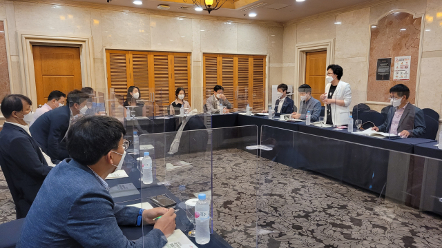 지난 8일 최영숙 경북도 환경산림자원국장이 도청현안간담회에서 내년도 국비확보 및 주요 현안사업에 대해 설명하고 있다. 경북도 서울본부 제공